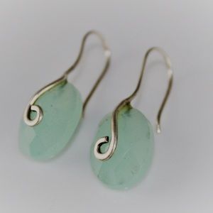 Sterling Silver Chalcedony Earrings.